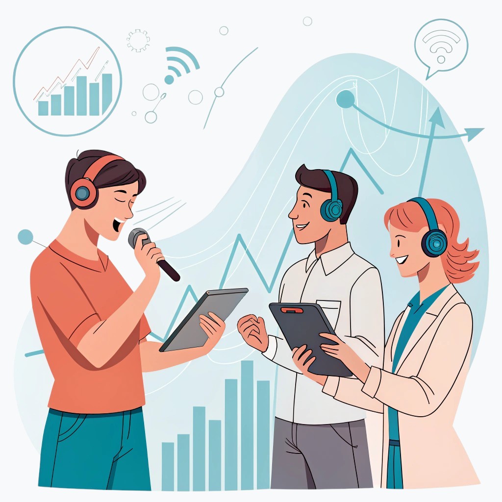 Illustration Smart Devices und virtuelle Assistenten